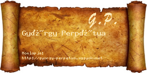 György Perpétua névjegykártya